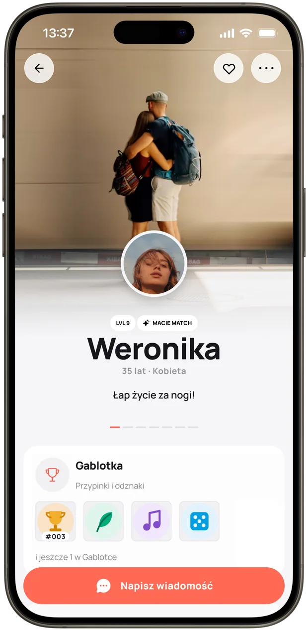 Profil w aplikacji Ludivaro z gablotką odznak